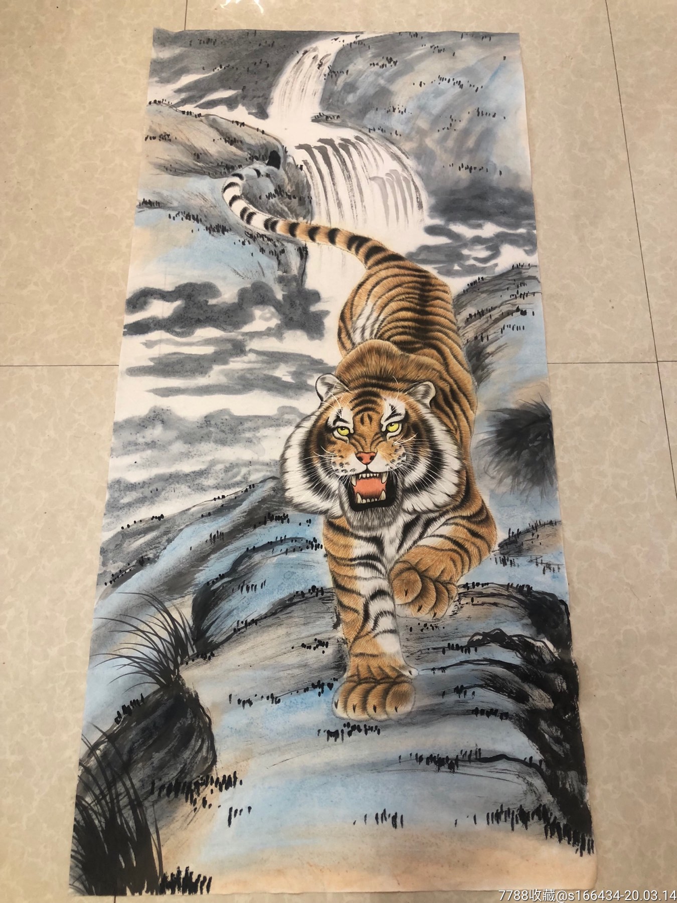 工笔虎批发#国画老虎
