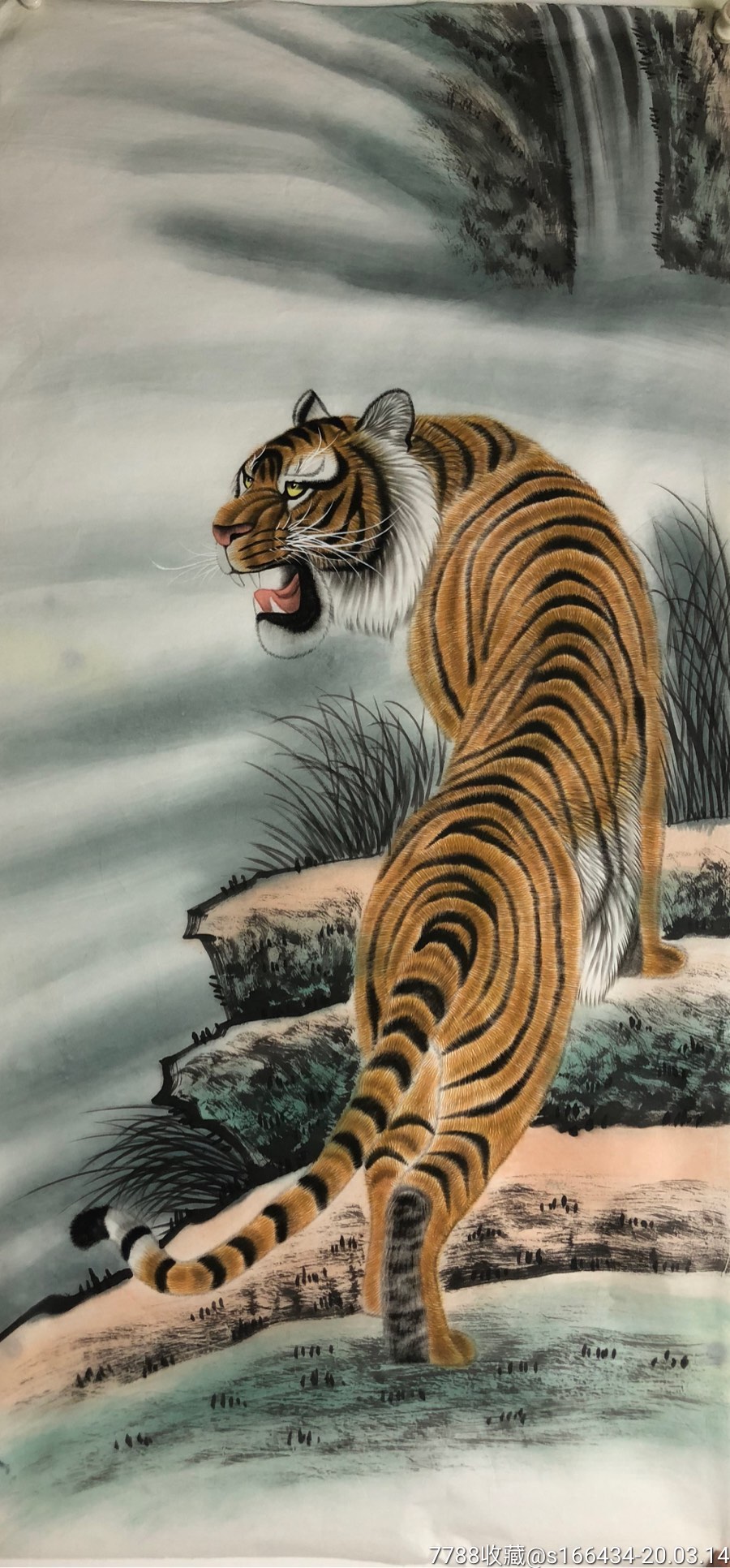 工笔虎批发#国画老虎
