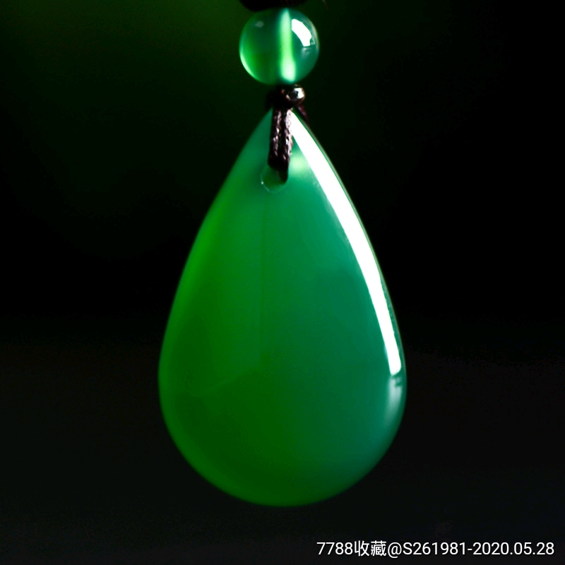 天然巴西冰透绿玉髓荧光观音佛吊坠玛瑙玉石玉器平安扣树叶挂件.