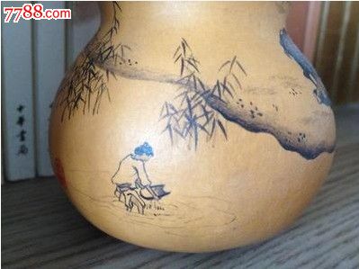 葫芦画国画牧牛图纯手绘工艺品摆件
