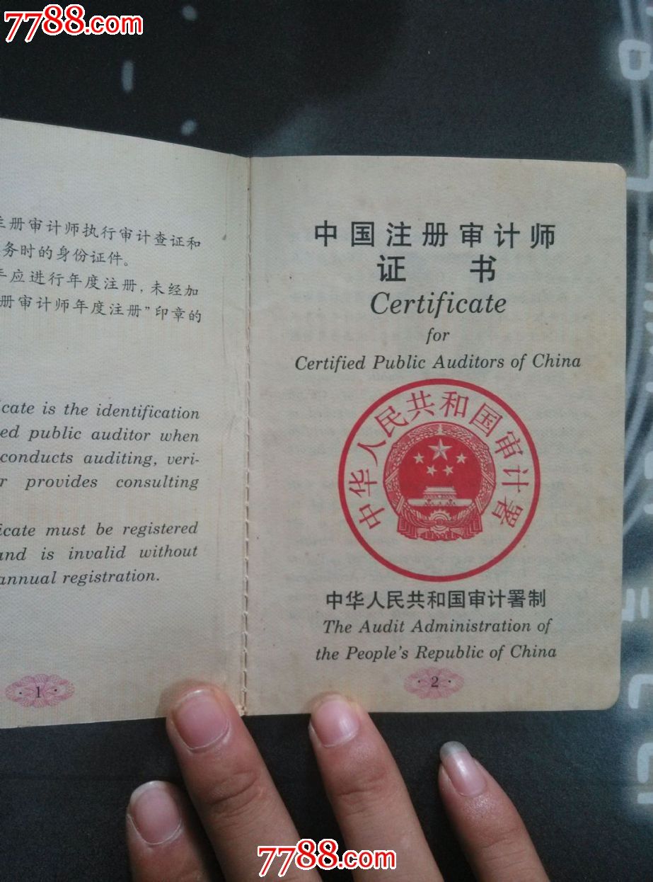 中国注册审计师证书
