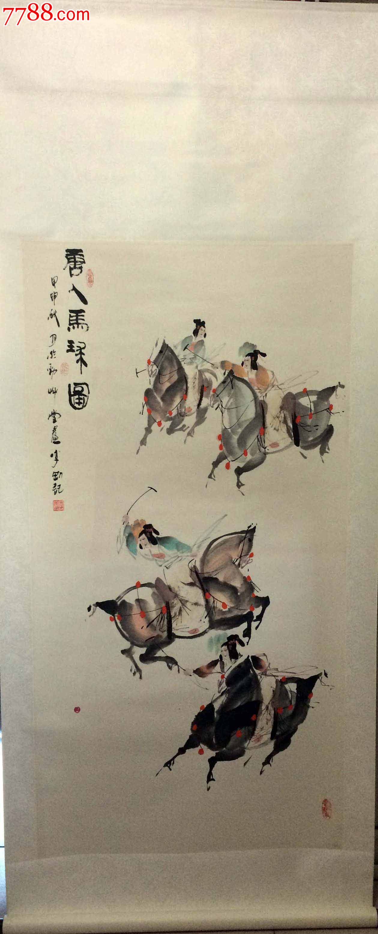 李刚唐人马球图_人物国画原作_作品欣赏_收藏价值