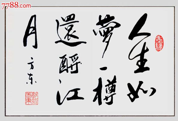 人生如梦一樽还酹江月_书法原作_第1张_7788字画网