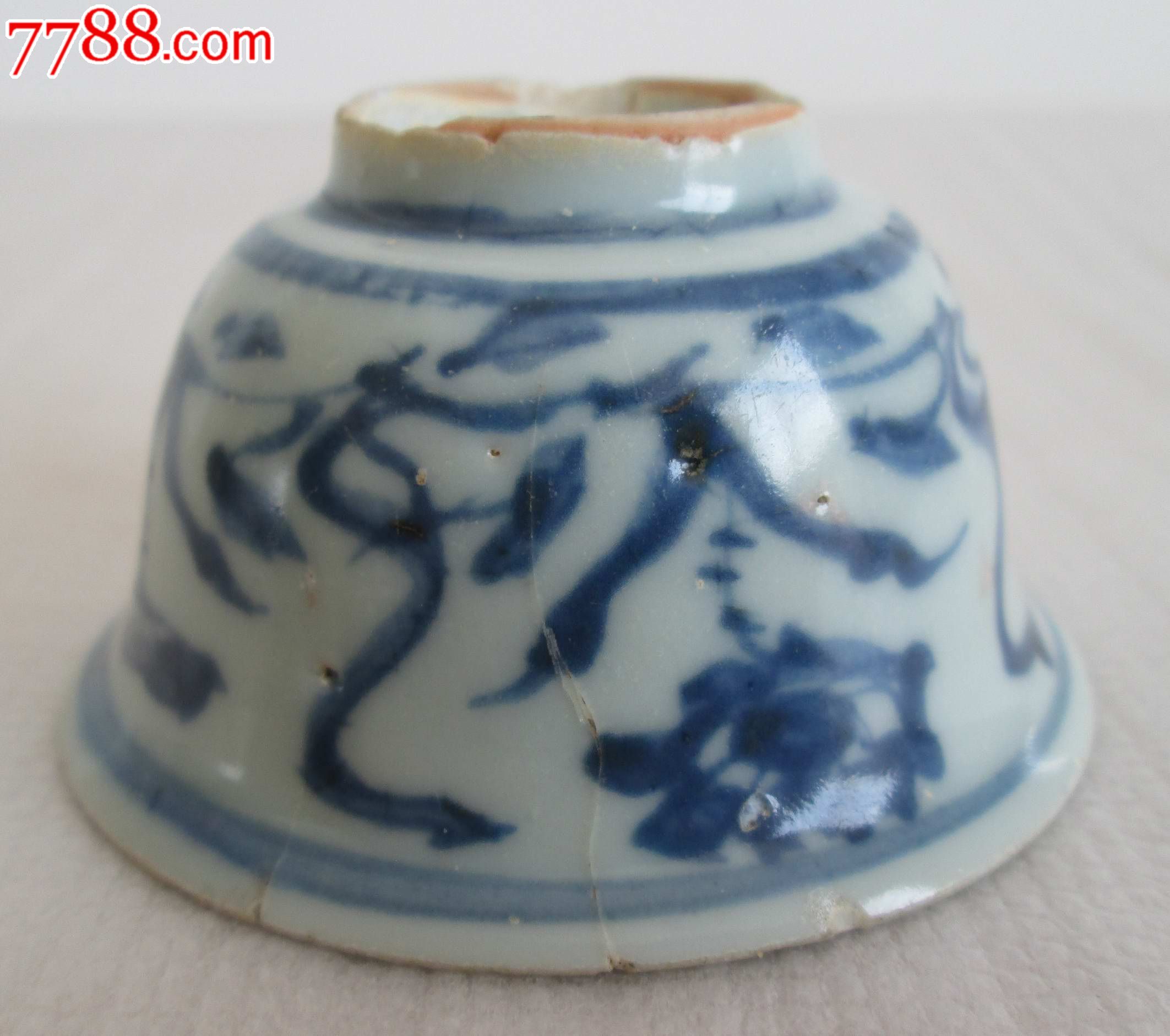 明代万历,青花小酒杯小酒盅,寿字款,薄胎细路子