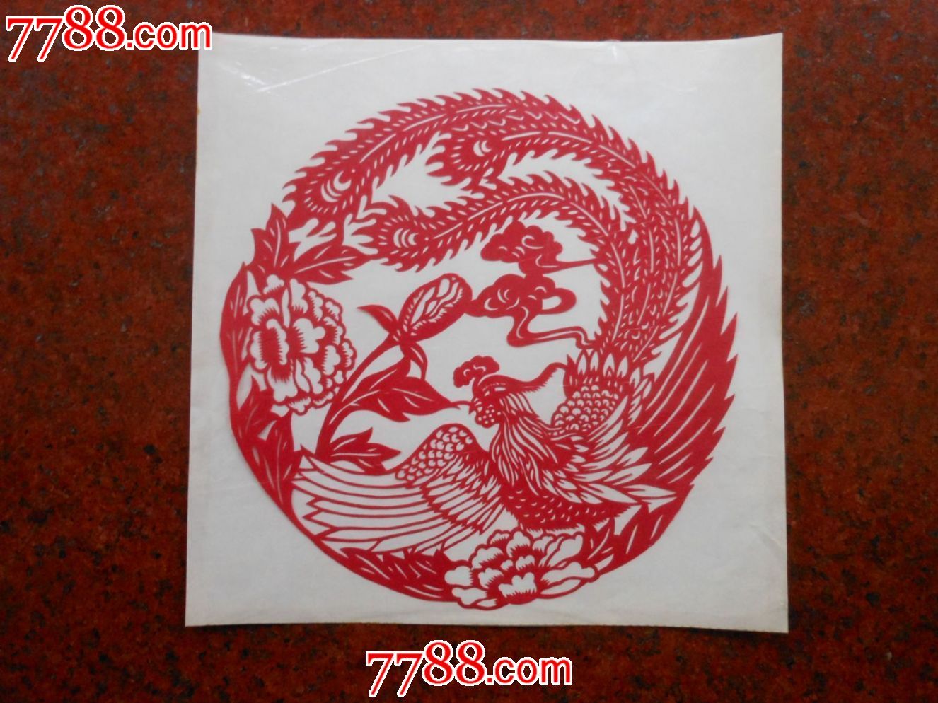 剪纸—凤凰牡丹