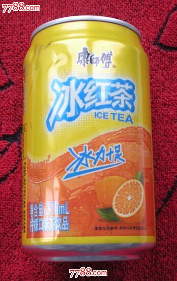 康师傅冰红茶柠檬口味茶饮品易拉罐-沈阳产-有凹痕
