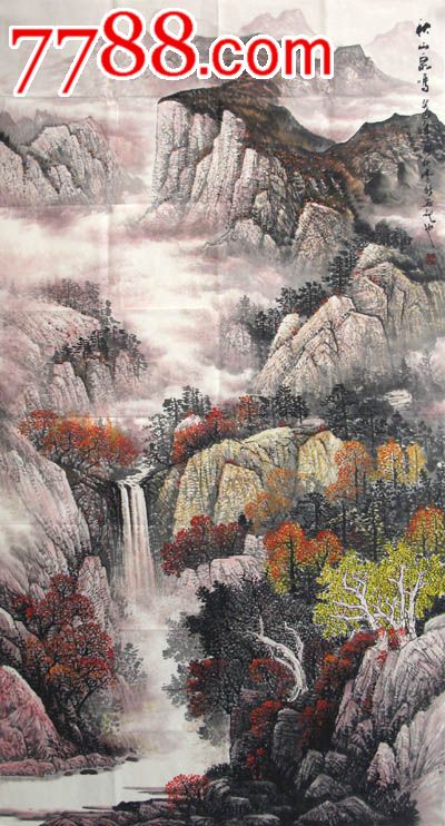 李新·六尺精品山水-价格:1000元-se29548093-山水国画原作-零售-7788