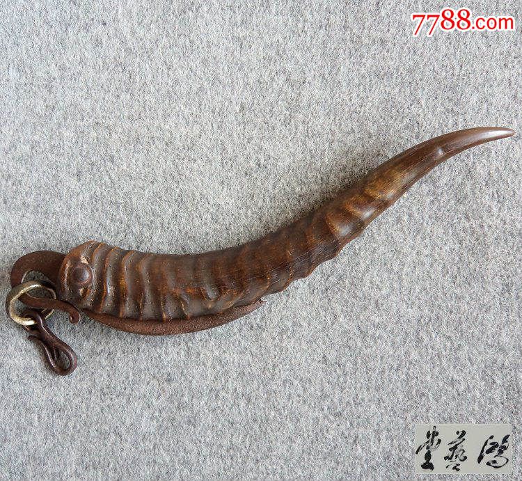 (已订)西藏羊角刀民俗佩刀老物件清代民国古董牙角鱼刀