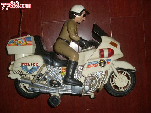 八十年代,经典电动警察摩托车(长度:43厘米,高度:33厘米)