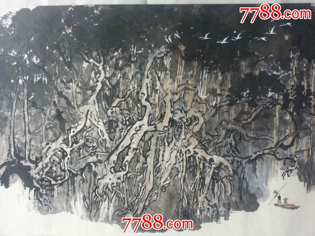著名版画家刘仑《小鸟天堂》精品