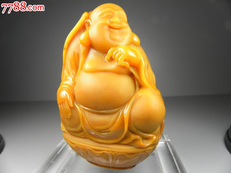 拈花一笑,前程似锦●精品黄龙玉佛雕籽料摆件—稀少
