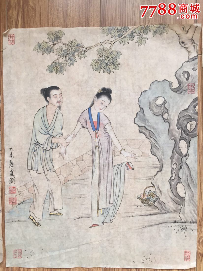 有女怀春图八幅