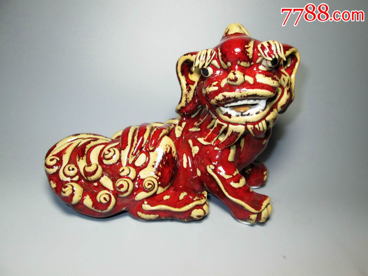 前国营石湾美术陶瓷厂出品-对狮(霍兰款)
