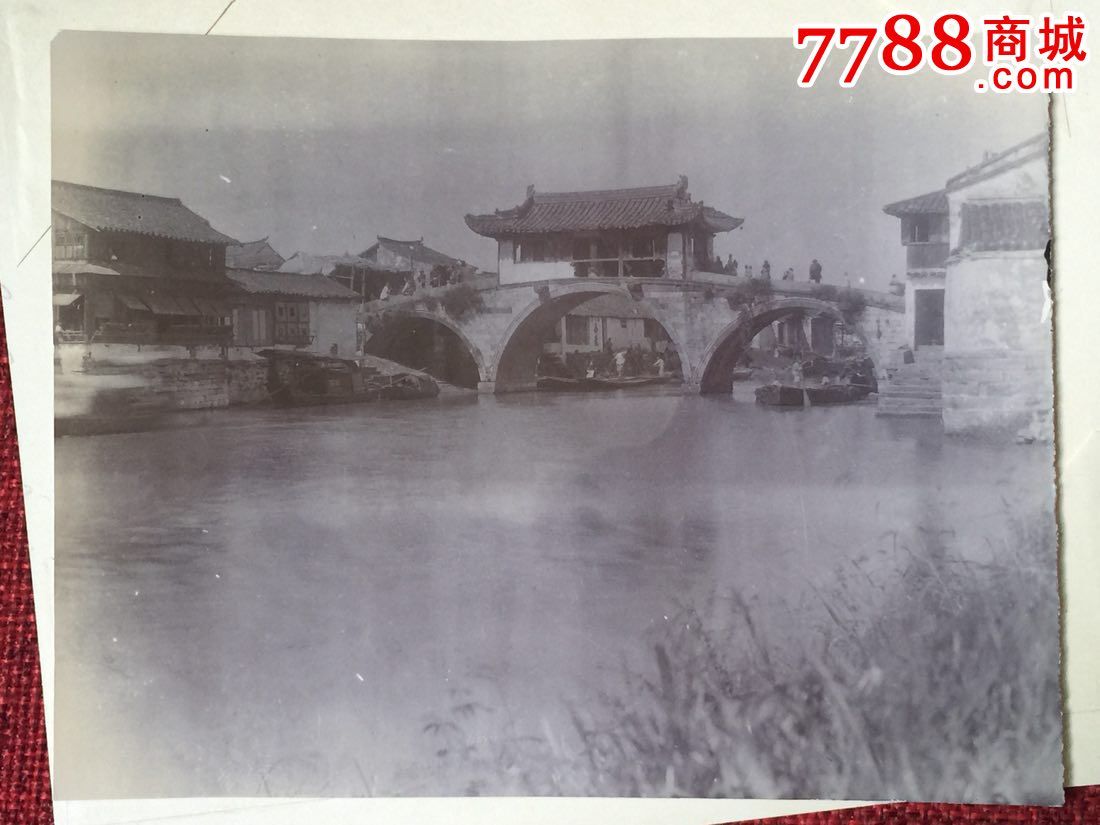 清代蛋白老照片,1903年的苏州乌篷船