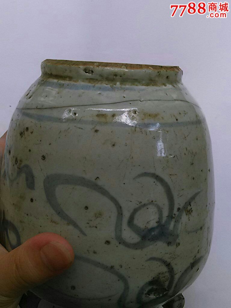 清代青花瓷陶罐