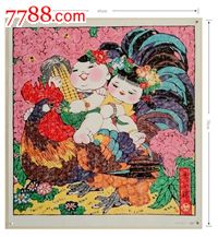 民俗画门神版画《大公鸡》邹宗绪年画艺术