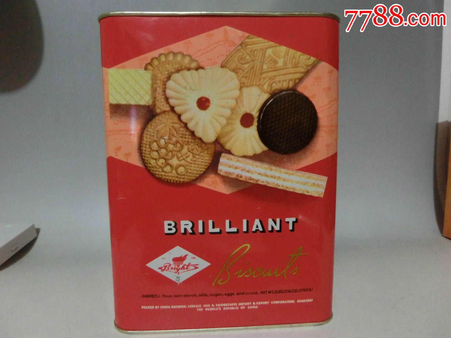 早期光明牌辉煌饼干方铁桶,天安门图案进出口产品,品相上佳!