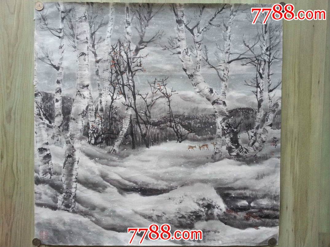 著名画家吴君本《雪景图》