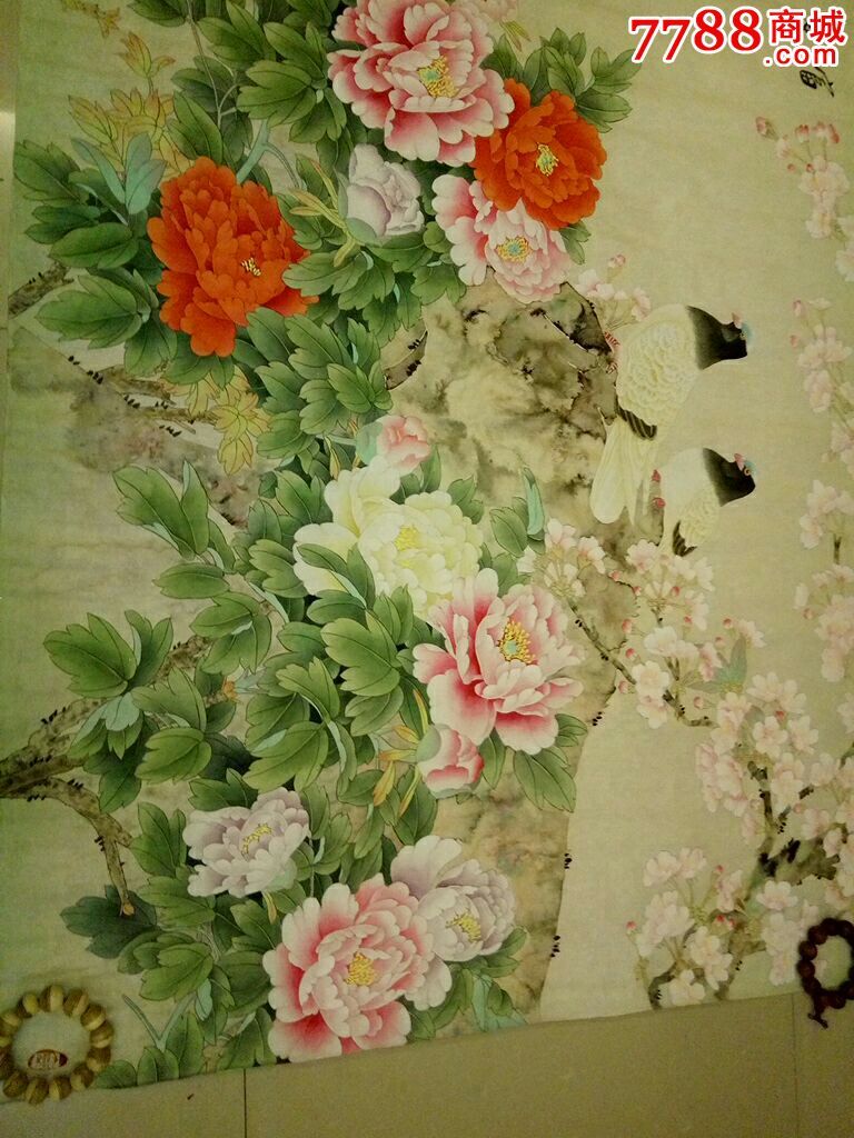 北京女画家张利笔墨富贵和谐平安图