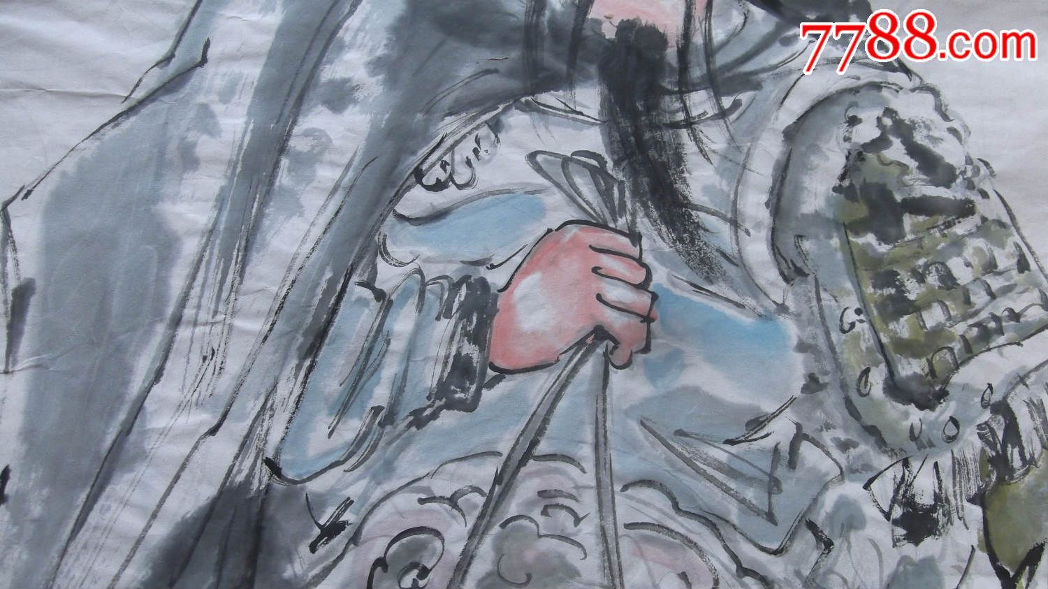 骑马关公画像,关公骑马画像,尺寸大,笔墨水平高,很值得买