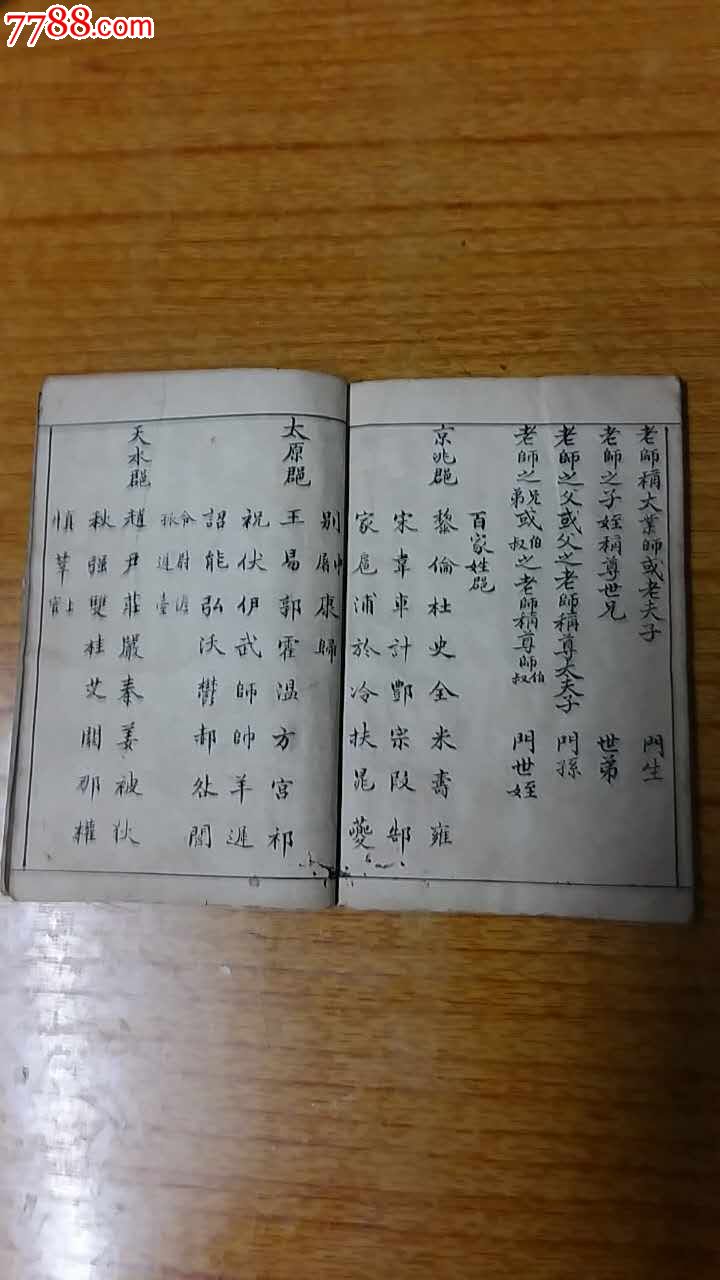 清黄秉中书楷书帖式称呼