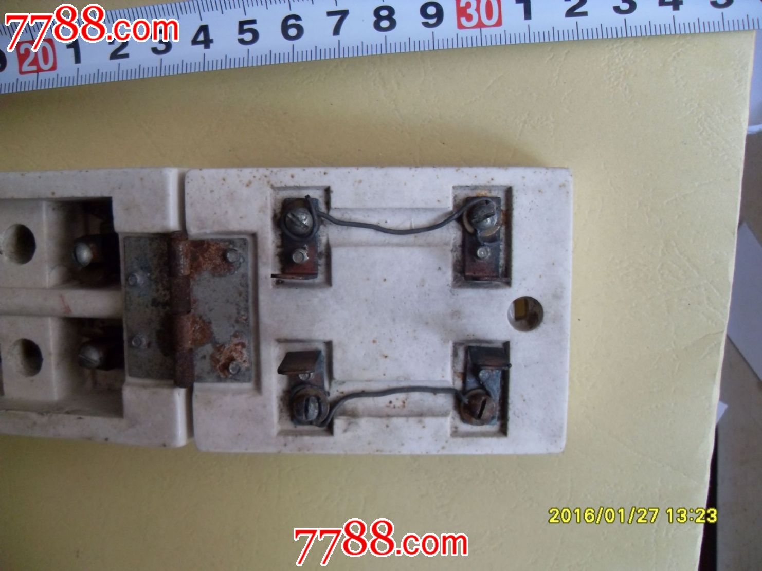 单相电保险丝铜接点老瓷壳开关250v-10a五星标志