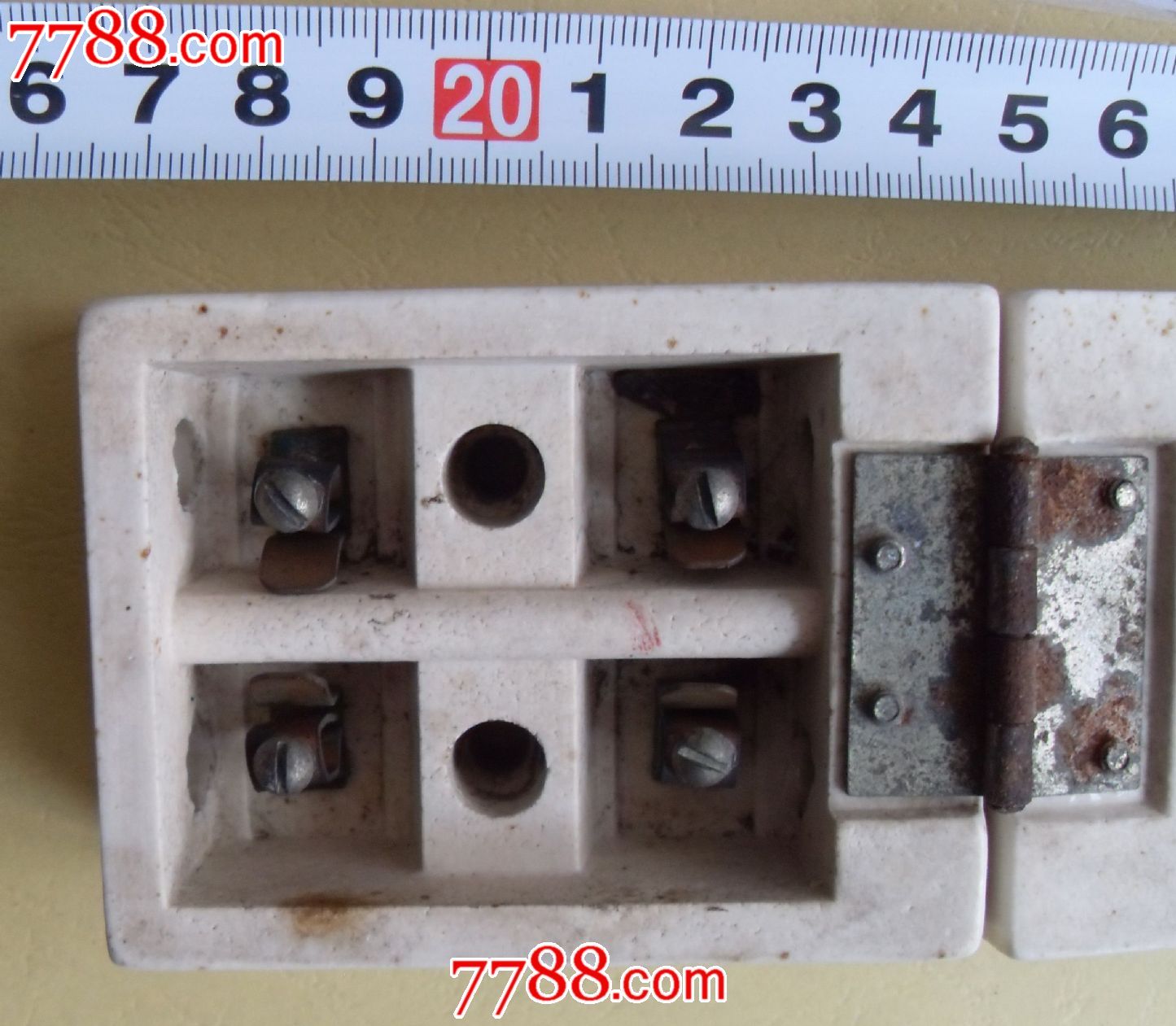 单相电保险丝铜接点老瓷壳开关250v-10a五星标志