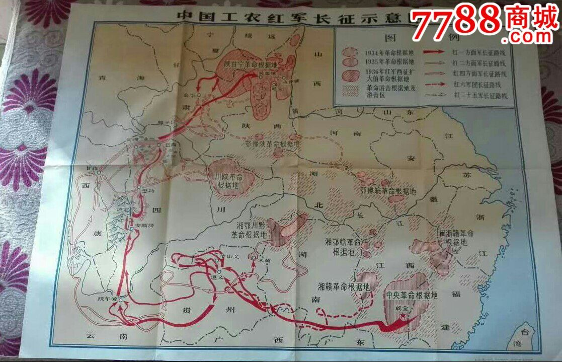 中国工农红军长征示意图
