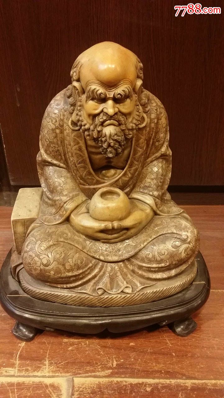 老寿山石达摩祖师达摩坐像高30公分精品寿山达摩