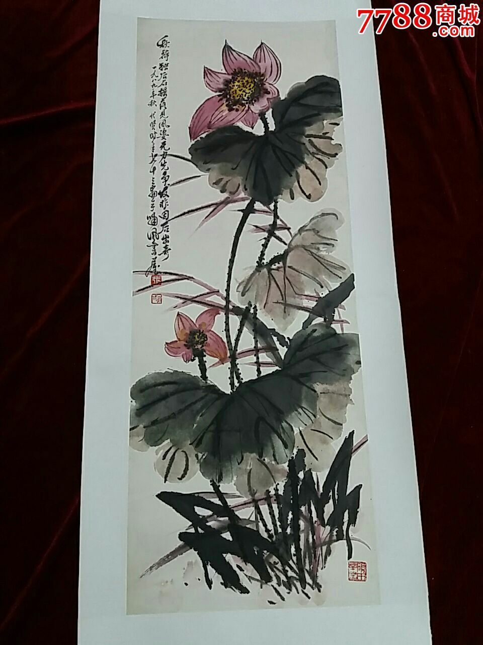 张代贤花鸟画原作.尺寸90x33厘米