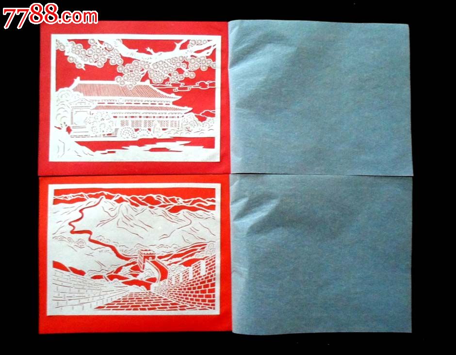 北京古代建筑(细纹刻纸)