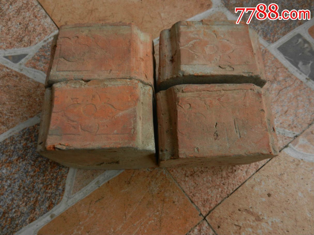 砖块*老砖头/砖雕/砖/砖头*简单花纹3面少见造型_价格100元【记忆的