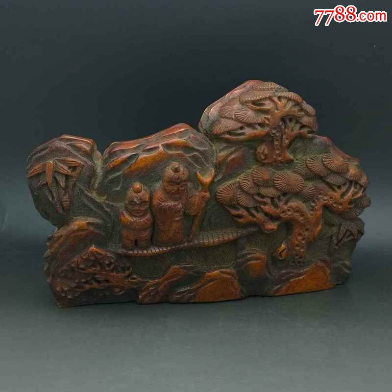骨雕山子摆件