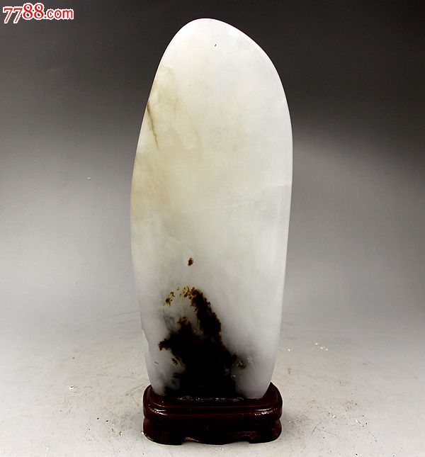 奇石矿物晶体观赏石泰山镇宅玉雪花白玉精品透明玉石原石01