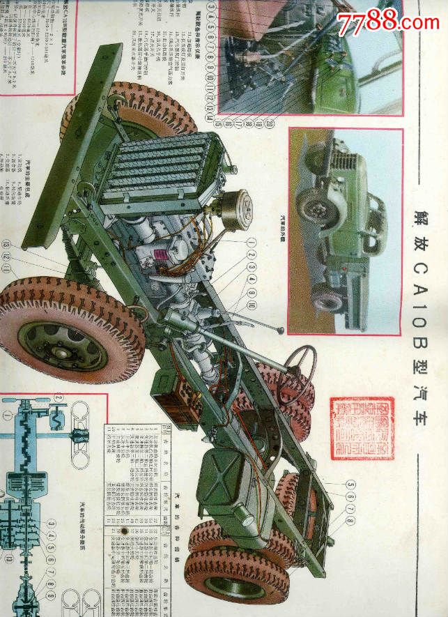 解放ca10b型载重汽车:汽车构造图册(精美全彩图)