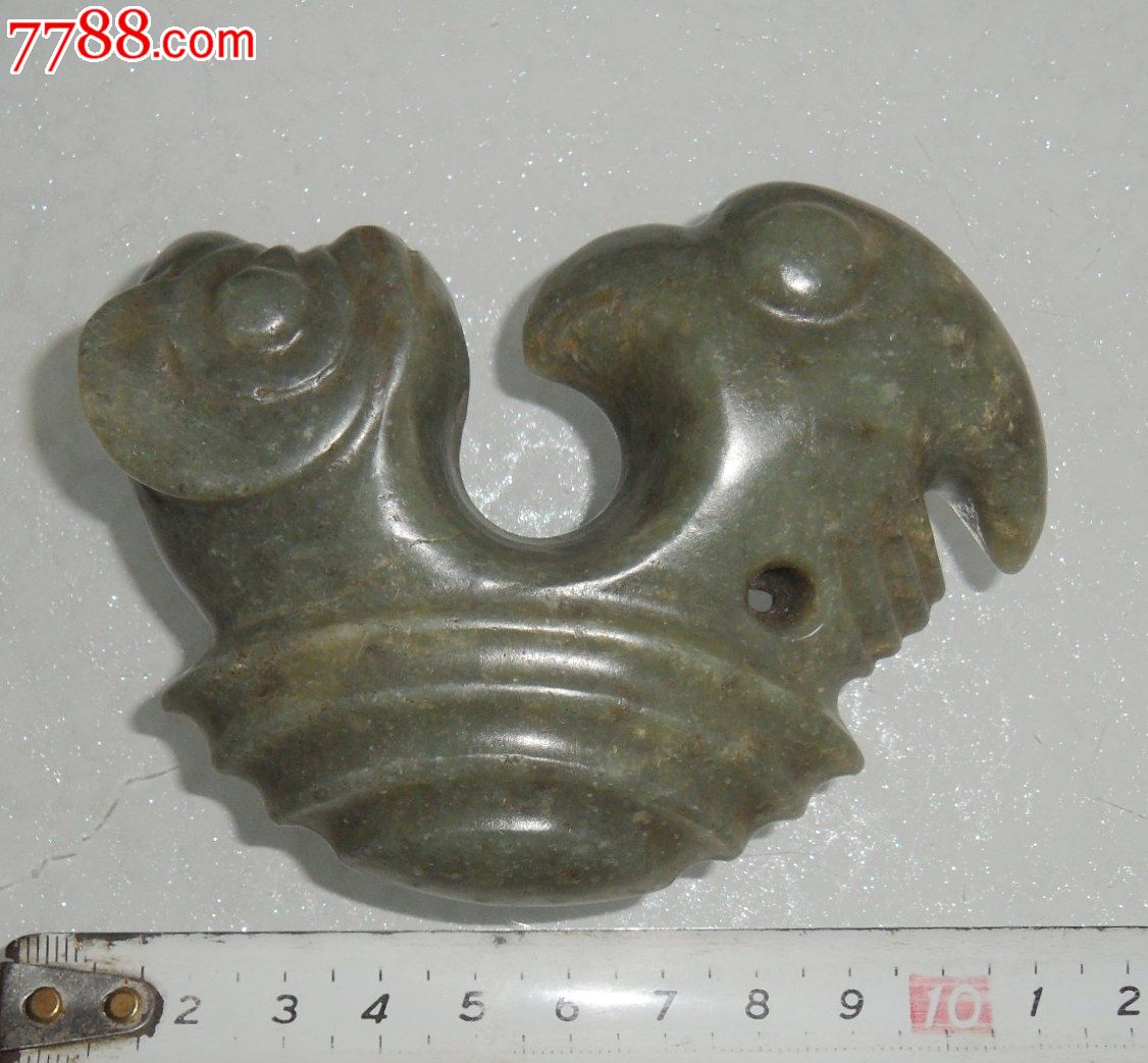 猪龙玉凤手把件—龙凤合欢玉件—高古玉器—红山文化玉器