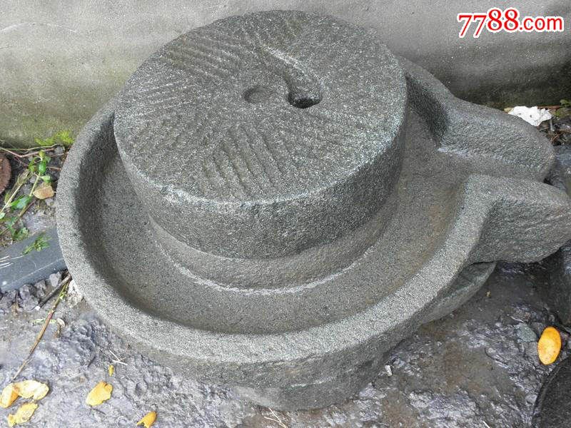 财源滚滚老石磨磨盘青石风水摆饰酒店饭店装饰家具古玩古董收藏