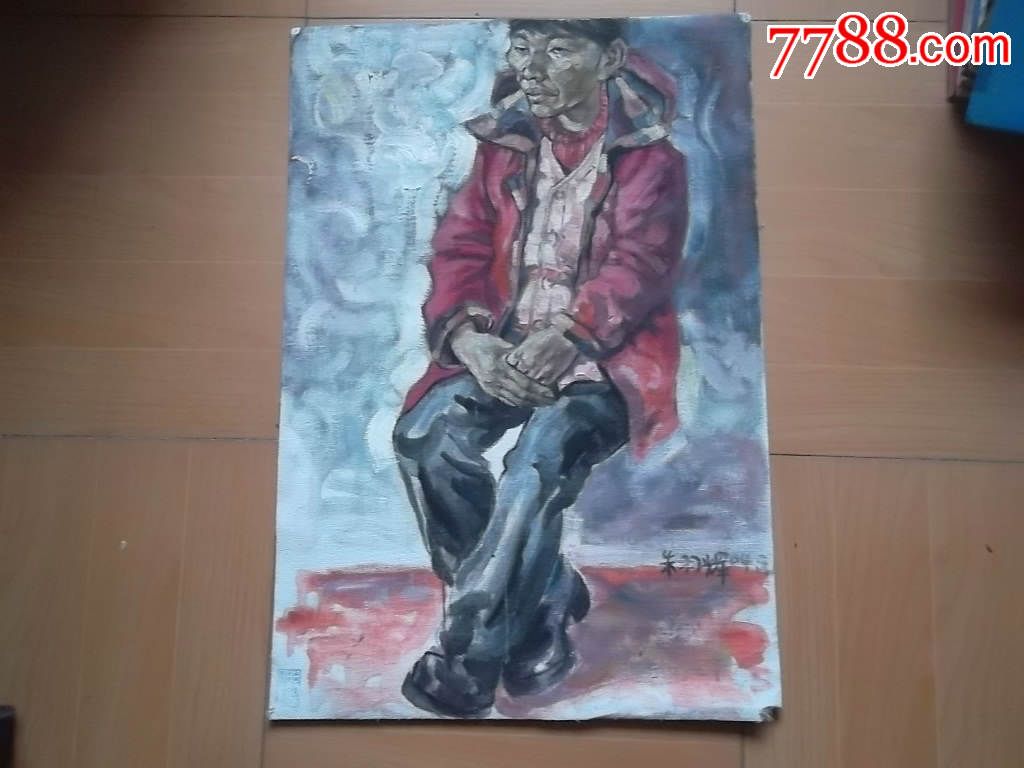 油画:坐姿人物