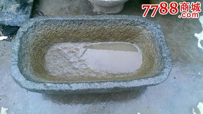 青石石槽猪食槽水槽鱼缸水槽盆景装饰s126