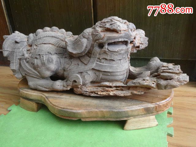 明代木雕狮子一只