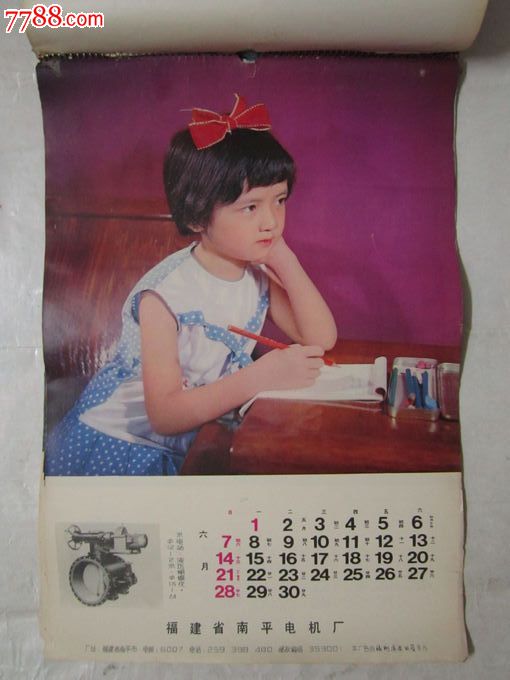1981年南平电机厂挂历12个月12张【内有影星陈冲】