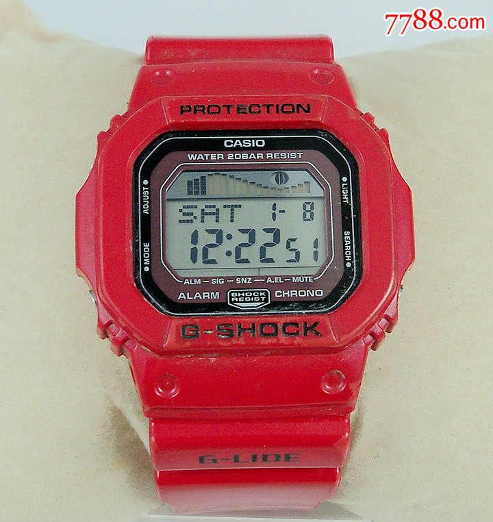 日本casio卡西欧g-shock-glx-5600数显潮汐石英表-方块表