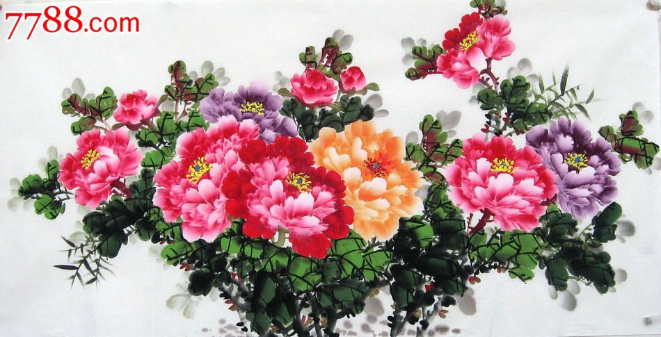 【博世艺轩】国画字画花鸟画100%纯手绘四尺牡丹花开富贵u6061365