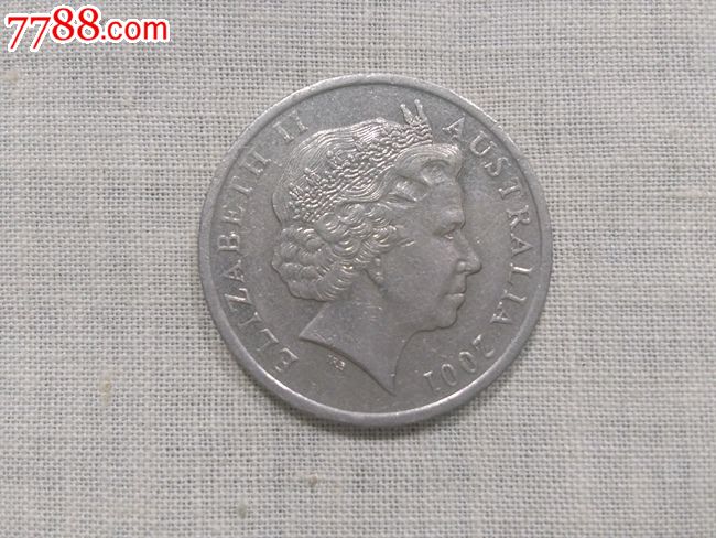 澳大利亚2001年伊丽莎白女王头像10分硬币