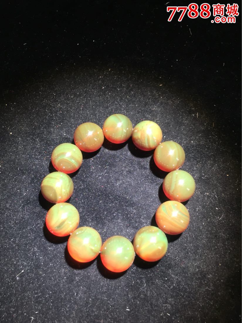 缅甸琥珀变色龙1.8cm手串