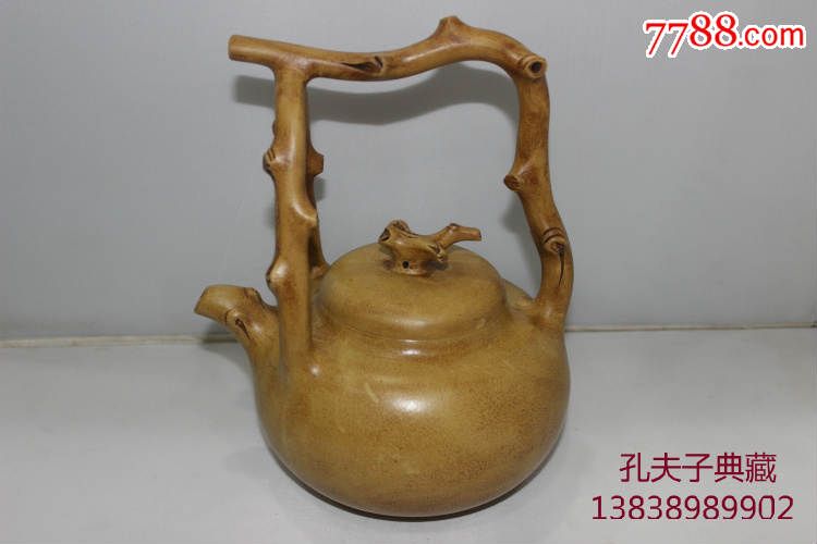 原矿老段泥段砂老紫砂壶全手工树皮提梁壶文革壶周桂珍款