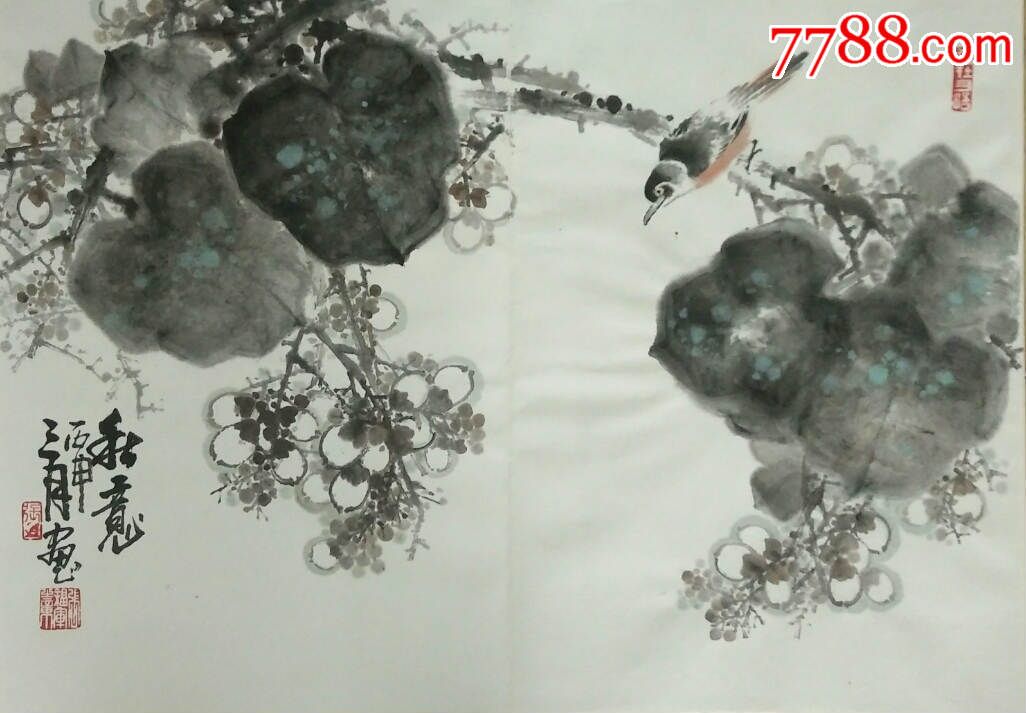 山东美协会员烟台美协理事张福军花鸟册页_花鸟国画原作_第3张_7788