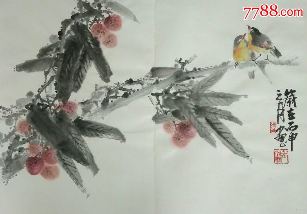 山东美协会员烟台美协理事张福军花鸟册页_花鸟国画原作【飞雨流沙