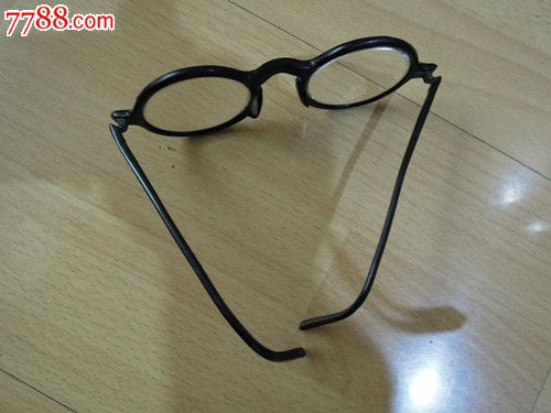 民国时期黑眼镜框,磨边镜片老眼镜(过去文化人佩戴的眼镜)