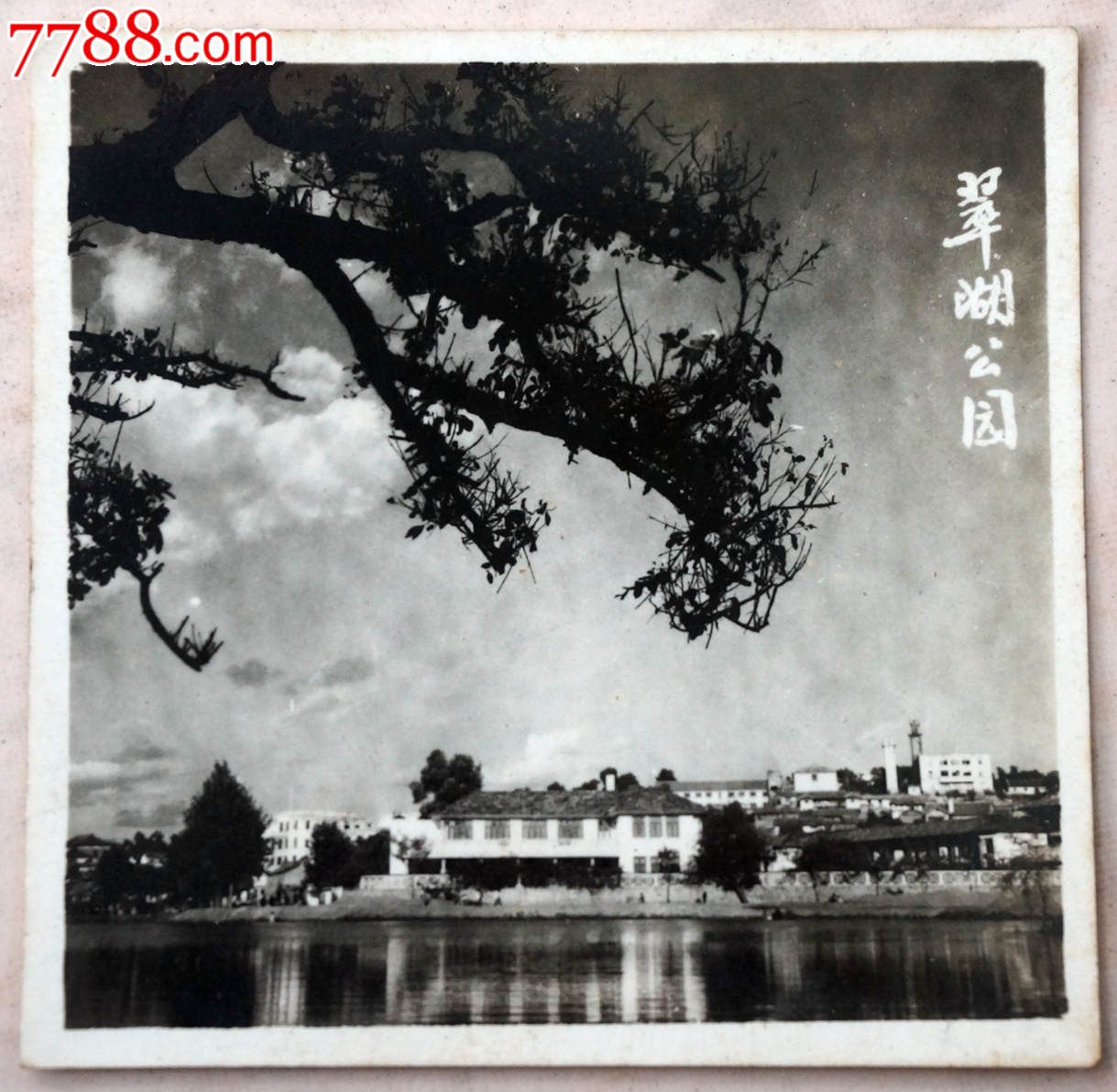 建国初昆明翠湖公园风光照,老照片,风光建筑照,五十年代(20世纪),黑白